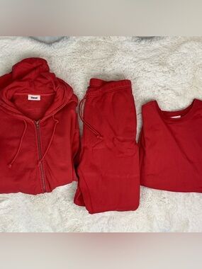 Elwood 3 Pc Vintage Cherry Red Sweat Set Men’s Size XL